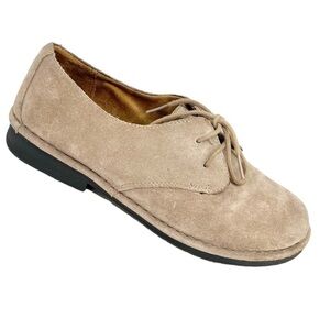 Natural Soul by Naturalizer Jive Tan Suede Oxford Lace Up Shoes Size 8.5